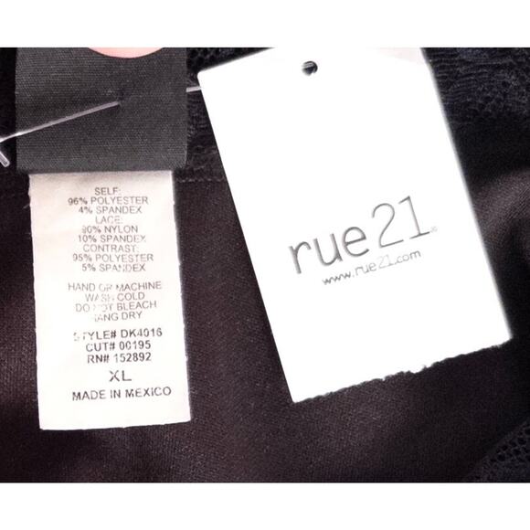 NWT Black Lace Dress Spaghetti Straps XL Fit & Flare Whimsigoth Y2K Sexy Gothic - Picture 6 of 7